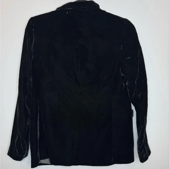 Banana Republic Black Velvet classic Blazer size 2 office holiday festive - Picture 8 of 8